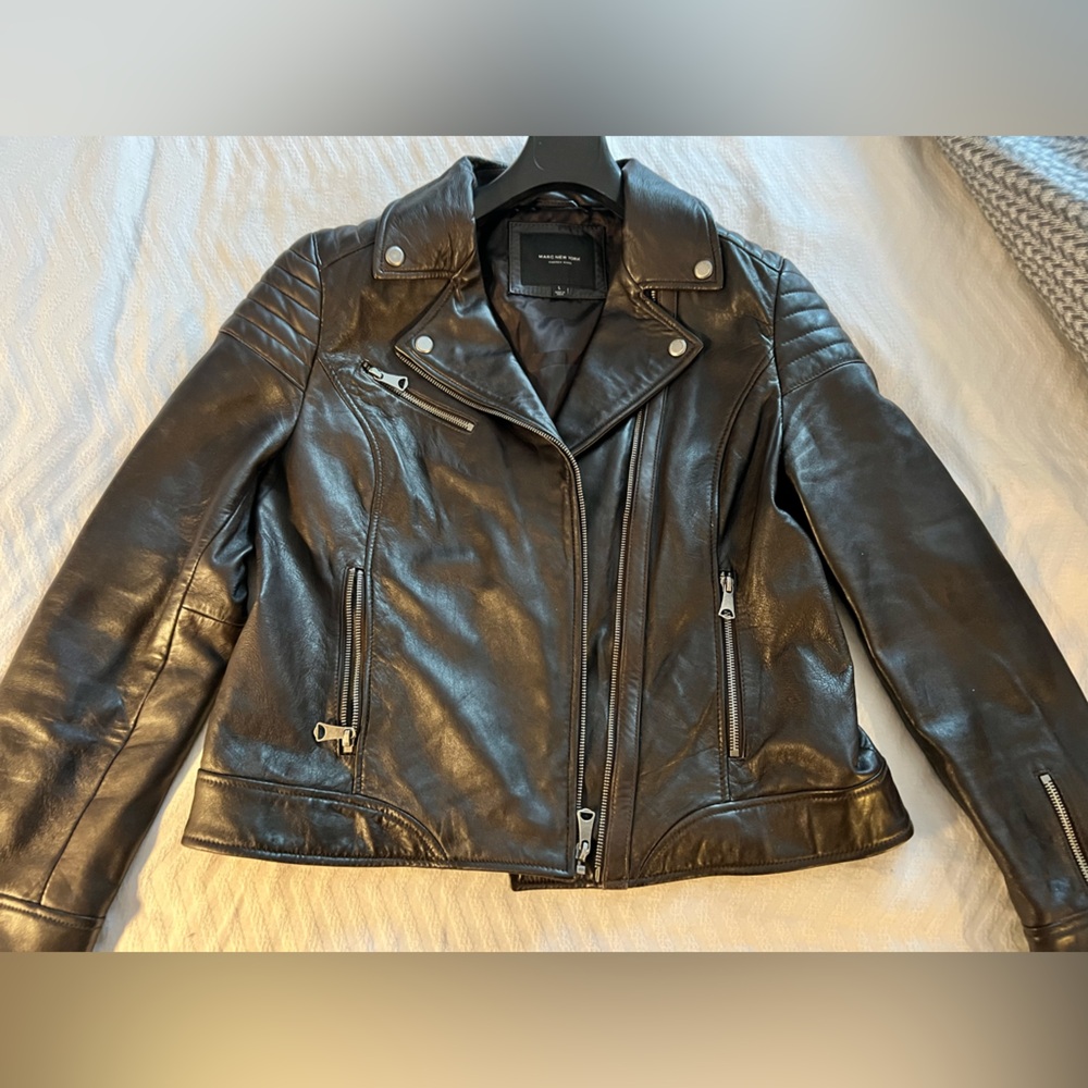 Andrew Marc Women's Espresso Leather Moto Jacket